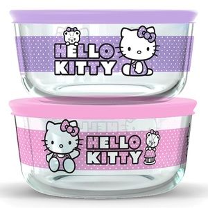 Hello Kitty Pyrex Set Purple
